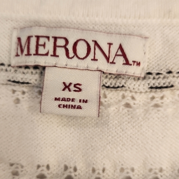 WOMENS Merona white with soft stripes of color cardigan size XS. - Picture 9 of 14